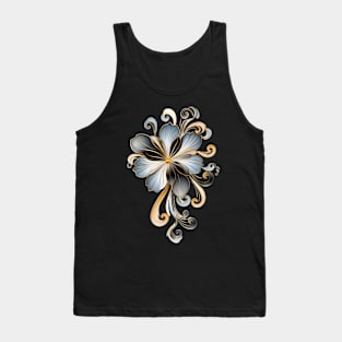 Silver-Grey Flower Tank Top